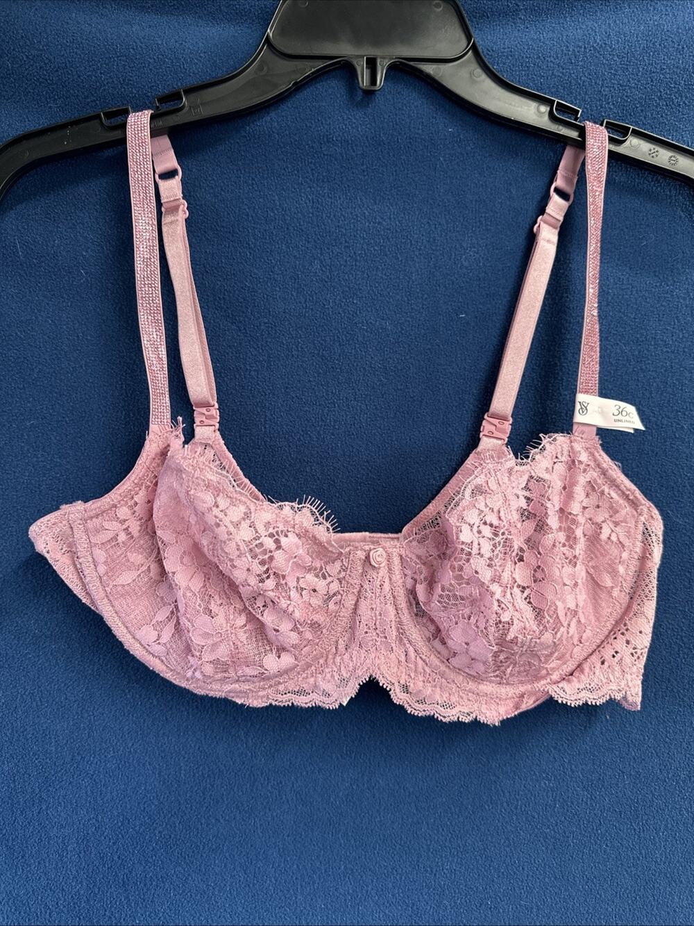 Victoria's Secret Dream Angels Push-Up Shine Straps 36C W/out Padding Lilac